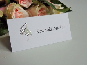 Winietka ze srebrną aplikacją na chrzciny