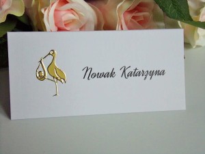 Winietka ze złotą aplikacją na chrzciny