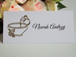 Winietka ze złotą aplikacją na chrzciny