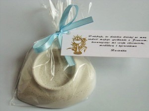 Świecznik serce z kółkiem z bilecikiem i aplikacją  - podziękowanie dla Gości