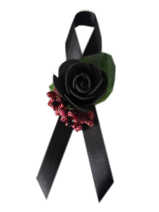 PR20 _C * Przypinka, butonierka z różyczką i bordowymi dodatkami  