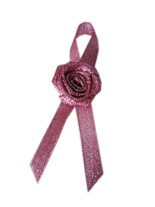 PR24 _N * Malinowy amarant ze srebrnym połyskiem przypinka, butonierka z różyczką