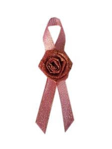 PR24 _P * Jasna czerwień ze złotym połyskiem - przypinka, butonierka z różyczką 