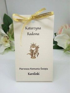 WK16A  * Podziękowanie + winietka na Komunię z kielichem