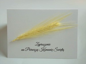 ZK6 * Zaproszenie na Pierwszą Komunię Świętą z kłosem