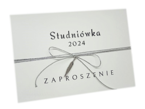 ZT34 PERS * Zaproszenie na Studniówkę ze srebrnym piórkiem *  personalizacja 