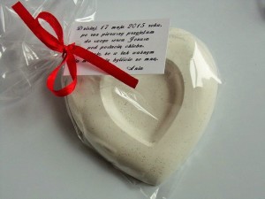 Świecznik - serce proste z bilecikiem ** podziękowanie dla gości 