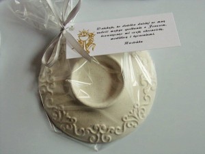 Świecznik - koło z bilecikiem i aplikacją ** podziękowanie dla gości