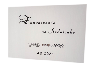 ZT14 * Białe zaproszenie na Studniówkę  * spersonalizowane 