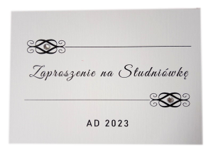 ZT15 * Białe zaproszenie na Studniówkę  * spersonalizowane  