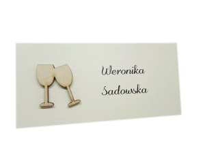 W14B * Winietka na ślub, wesele z drewnianymi kieliszkami