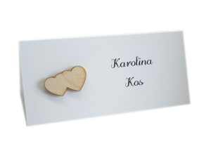 WS5 * Ślubna winietka z drewnianymi serduszkami
