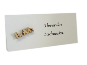 WS6 * Ślubna winietka z drewnianymi napisem LOVE 