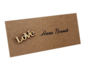 WS6E *  Winietka rustykalna z drewnianym napisem LOVE