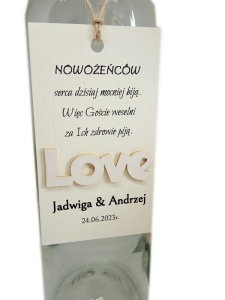 O37 * Zawieszki na alkohol z napisem LOVE - komplet 50szt 