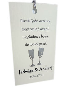 O39 * Zawieszki na alkohol ze srebrnymi kieliszkami - komplet 50szt 