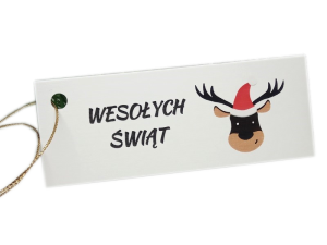 PB7 * Bileciki do prezentów na Mikołajki, Gwiazdkę * renifer - 14szt 