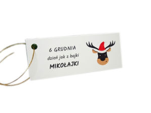 PB11 * Bileciki do prezentów na Mikołajki * renifer - 14szt  