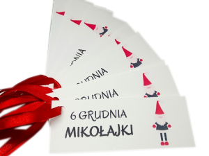PB13 * Bileciki do prezentów na Mikołajki * skrzat - 14szt  
